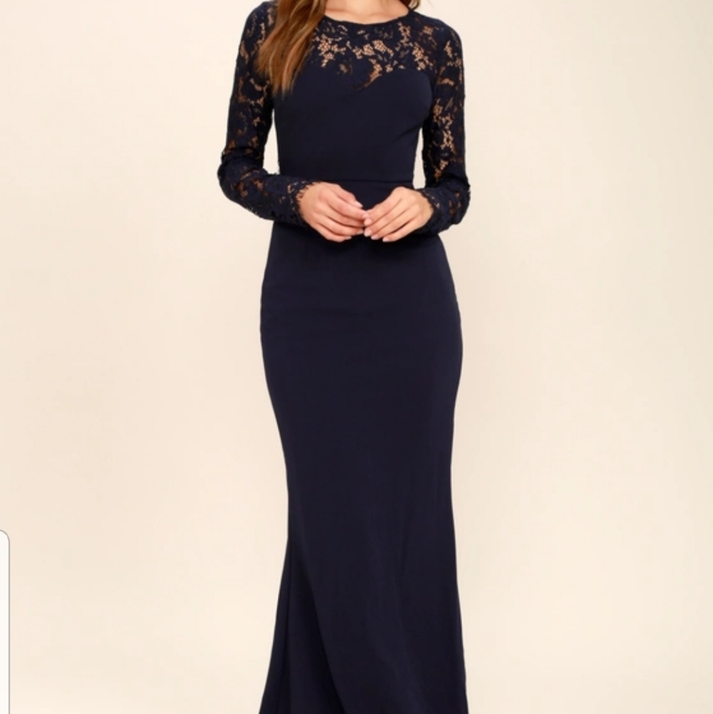 Lulus navy lace dress